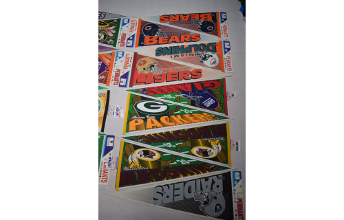 NFL Wincraft Wimpel Vintage 1994 Football Pennants Los Angeles Raiders Washington Redskins Green Bay Packers New York Giants San Francisco 49ers Miami Dolphins Chicago Bears