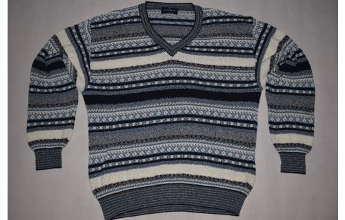 Strick Pullover Pulli Sweater Hipster Sweatshirt Vintage 90er Streifen 90s Italia L