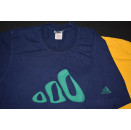 2x Adidas T-Shirt Top Vintage 90s 90er Sport Jogging Casual Gelb Blau Gr.  S-M