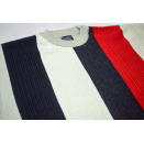 Strick Pullover Sweater Knit Sweat Shirt Vintage Strefen Graphik 90er 90s L-XL