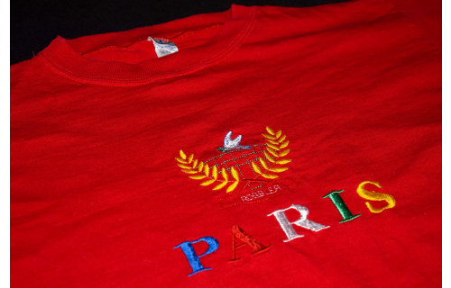 Robbler T-Shirt Tshirt Paris Vintage Fashion Designer Spellout France Rot ca. S