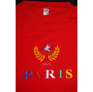 Robbler T-Shirt Tshirt Paris Vintage Fashion Designer Spellout France Rot ca. S