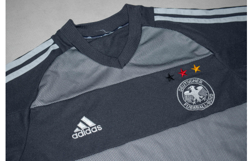 Adidas Deutschland Trikot Jersey DFB Wei&szlig; Shirt Maglia Camiseta 2002 Grau ca 164