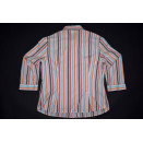 Lacoste Hemd Polo Kragen Business Geschäfts Hemden Nadelstreifen Pink Damen 44