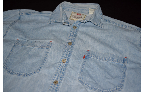 Levis Jeans Hemd Shirt Longsleeve Western Vintage Levi´s 90s Clean Casual Blau L