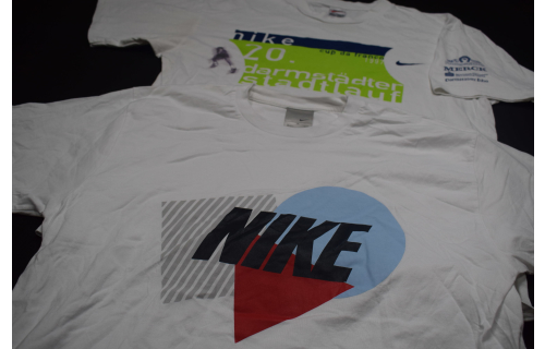 2x Nike T-Shirt TShirt Sport VINTAGE  Darmstadt Stadtlauf 1997 Spellout ca. L-XL