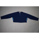 Adidas Crop Top Pullover Sweat Shirt Bolero Blau Blue 2000 Vintage Girls 164/L