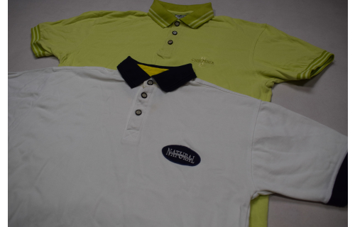 2x Chiemsee T-Shirt TShirt Vintage 90s 90er Natural Weiß Gelb Casual Fashion L