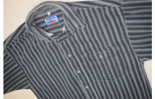 Pepsi MAX Jeans Hemd Shirt Vintage 90s Promo Colour Block Stripes Softdrink Gr S