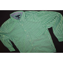 Tommy Hilfiger Polo Shirt Button Down Hemd Pinstripe Business Casual Grün Gr. L