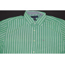 Tommy Hilfiger Polo Shirt Button Down Hemd Pinstripe Business Casual Gr&uuml;n Gr. L