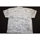 Wisonsin Maps T-Shirt TShirt Vintage Funky State of Mine Grafik All Over  XXL