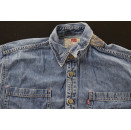 Levis Jeans Hemd Shirt Longsleeve Vintage Levi&acute;s 90s Blue Casual Blau Kids 16-18 L