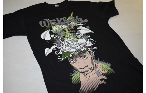 Wiz Khalifa T-Shirt Smoker Smoking Graphic Comic Tour Hip Hop Rap Raptee Gr L