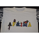 2x Vintage T- Shirt Hemd Afrika Affen Blumen Comic Graphik Graphic 80er Damen L