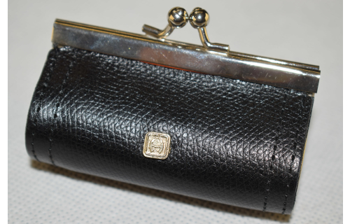 Etienne Aigner Miniatur Tasche Bag Portmonee Leder Leather Schwarz Black Vintage
