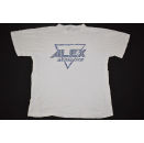Alex Athletics T-Shirt Vintage Sport Wear TShirt Hemd Weiß Logo Graphic 90er XL
