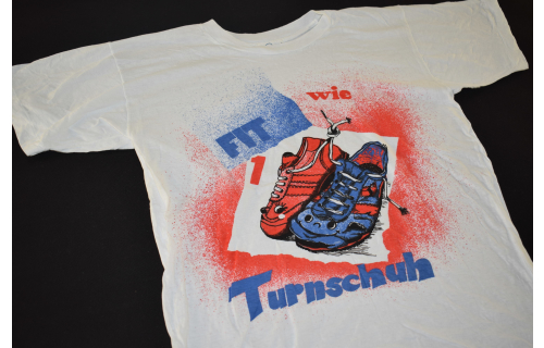 Fit wie Turnschuh T-Shirt Vintage Sneaker Trainers Graphic Oldschool Comic ca. S