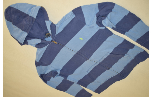 Polo Ralph Lauren Pullover Jacke Sweater Jacket Streifen Stripe Blau Kid 14-16 L