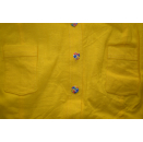 VINTAGE T-Shirt Crop Top Oberteil Polo Blumen Flower Power Yellow Gelb Damen 46
