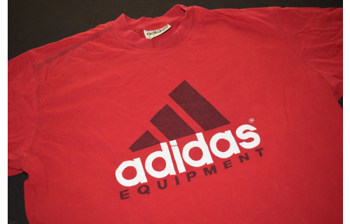 Adidas Equipment T-Shirt TShirt Big Logo Casual Rot Columbia Vintage 90er 90s L