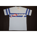 Adidas T-Shirt TShirt Trikot Jersey Vintage 80er 80s Blau Graphik Grafik  XS NEU