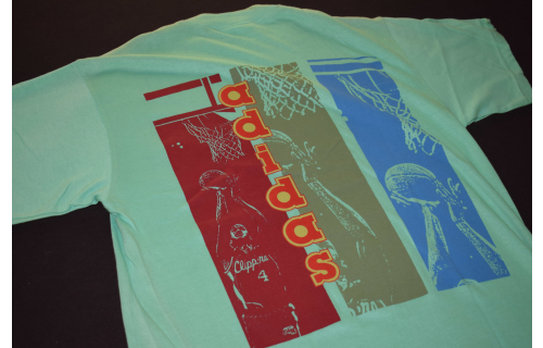 Adidas T-Shirt TShirt Vintage Deadstock 90er 90s Basketball Big Print M NEU NEW