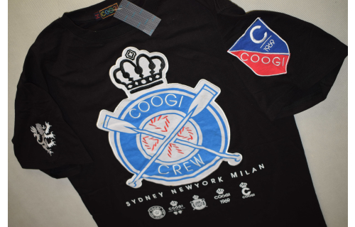 Coogi Crew T-Shirt Heavy Stitching Hip Hop Rap Tee Oldschool Schwarz Black L XL NEU