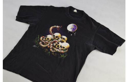 Zip It London Animal Print T-Shirt Schlange Snake Skull Moon 1990 90s 90er ca. L