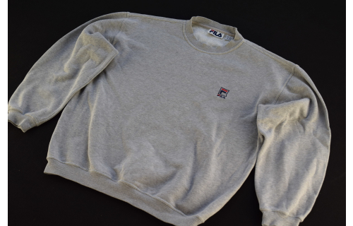Fila Pullover Sweater Sweat Shirt  Vintage Jumper Casual Vintage Grau 90s 90er S