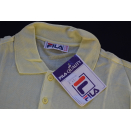 FILA Polo T-Shirt Vintage VTG Tennis Casual Firm 80s 80er Gelb Yellow 50 52 NEU