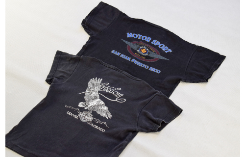 2x Harley Davidson T-Shirt San Juan Puerto Rico Denver Motorcycles Vintage 90s S