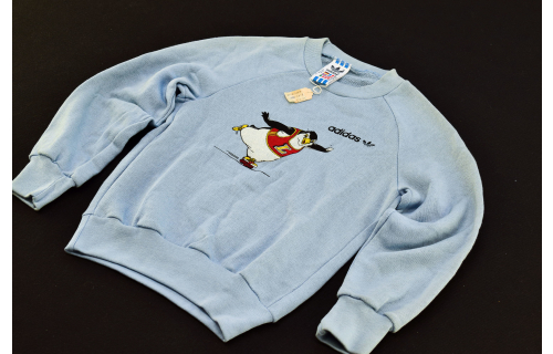 Adidas Pullover Sweater Sweat-Shirt Vintage Pinguin Ice Skating Eis Lauf 128 NEU