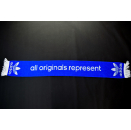 Adidas Originals Represent Schal Scarf Fussball Casual Retro Trefoil Blau Weiß  138x19