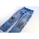 Carhartt Hose Dungaree Fit Workwear Destroyed Distressed Used Ripped W 32 L 34