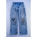 Carhartt Hose Dungaree Fit Workwear Destroyed Distressed Used Ripped W 32 L 34