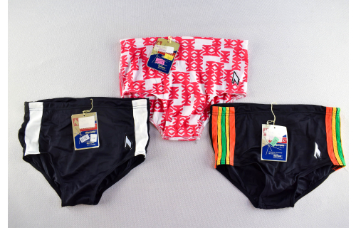 3x Porolastic Bade Shorts Short kurze Hose Slip Pant Swim Vintage 80s 164 NEU #4
