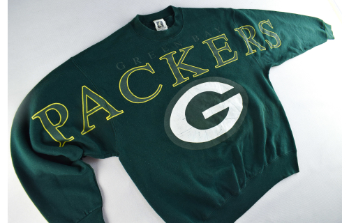 Green Bay Packers Pullover Sweatshirt Sweater Crewneck NFL Cliff Engle VTG L-XL Vintage American Football USA Team Apparel Cheeseheads