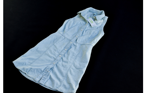 Adidas Pullover Kleid Long Dress Neo Jeans Denim Blau Blue Girl XXS 2XS D 28 NEU