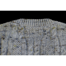Lacoste Strick Pullover Sweat Shirt Knit Sweater V-Neck Jumper Spain Cashmere L  Vintage Grau Grey Espana Spanien