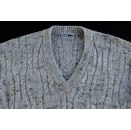 Lacoste Strick Pullover Sweat Shirt Knit Sweater V-Neck Jumper Spain Cashmere L  Vintage Grau Grey Espana Spanien