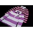 2x Tommy Hilfiger Polo T-Shirt Hemd Rugby Casual Pink Rosa Streifen Damen Gr. L