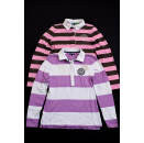 2x Tommy Hilfiger Polo T-Shirt Hemd Rugby Casual Pink Rosa Streifen Damen Gr. L