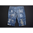 Roberto Cavalli Short Hose Jeans Pant Pantaloni Pantalones Denim Stretch 40 29