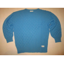 Adidas Pullover Sweatshirt Knit Sweater Strick Wolle Vintage Blau D 48 &amp; 50 NEU